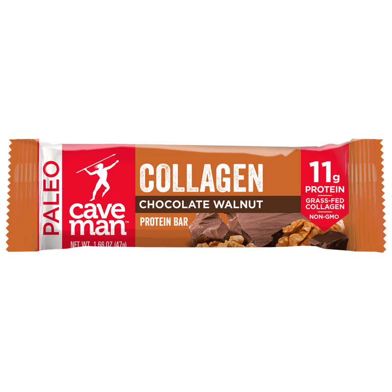 Chocolate Walnut Collagen Bar Caveman Foods