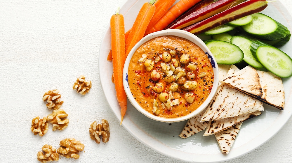 Roasted Red Pepper & Walnut Hummus