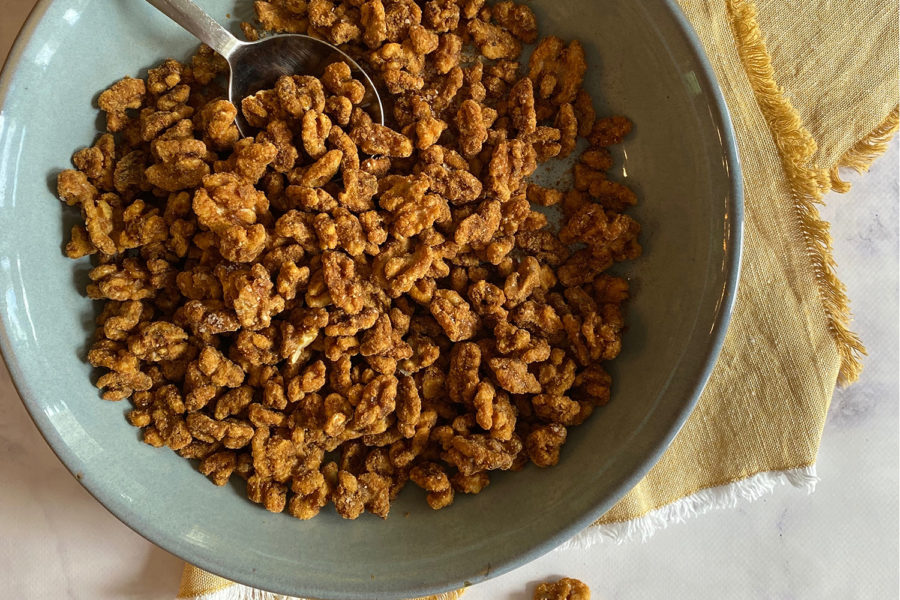 Maple Candied Walnuts with Cinnamon and Sea Salt