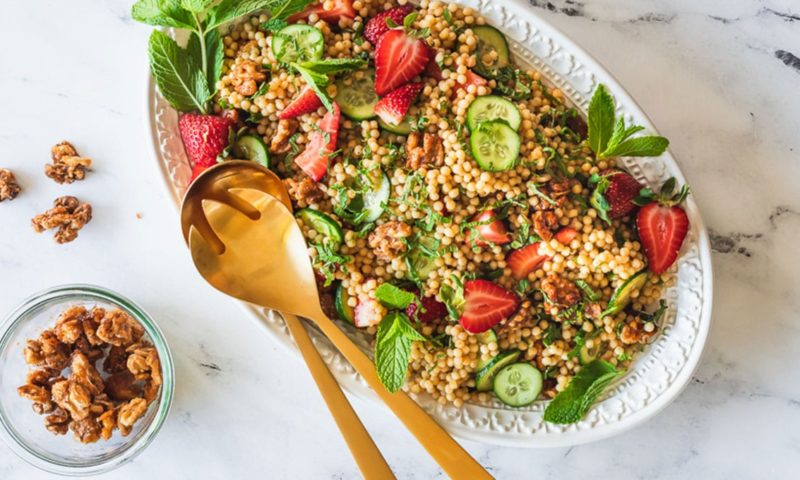 Strawberry, Cucumber & Pearl Couscous Salad