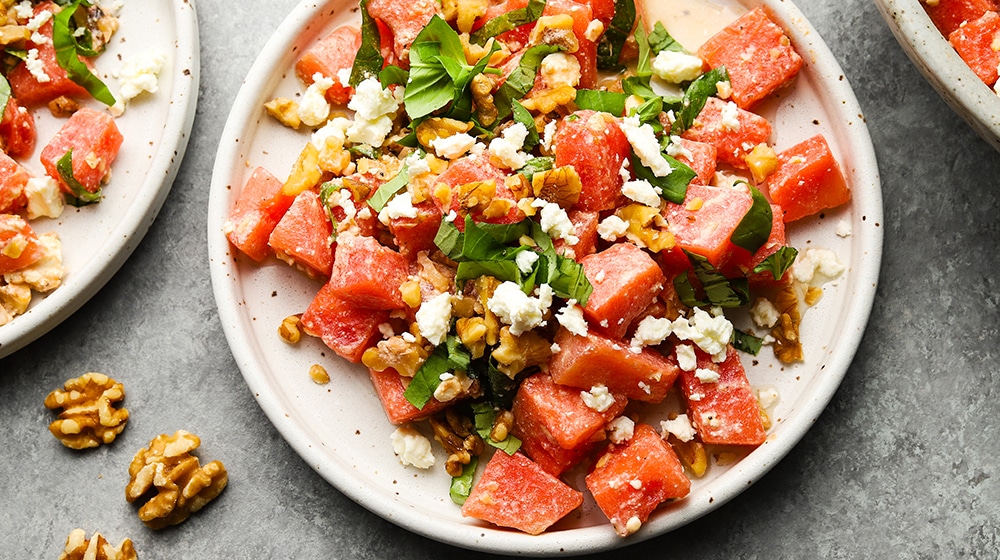 Watermlon Feta Walnut Summer Salad