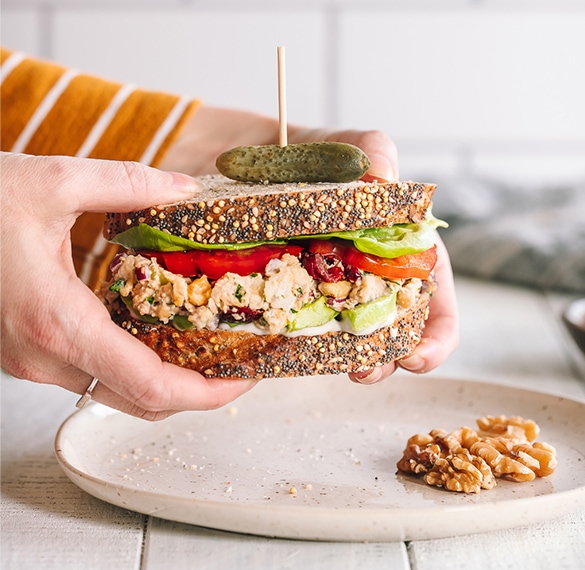 Chickpea Walnut Salad Sandwich