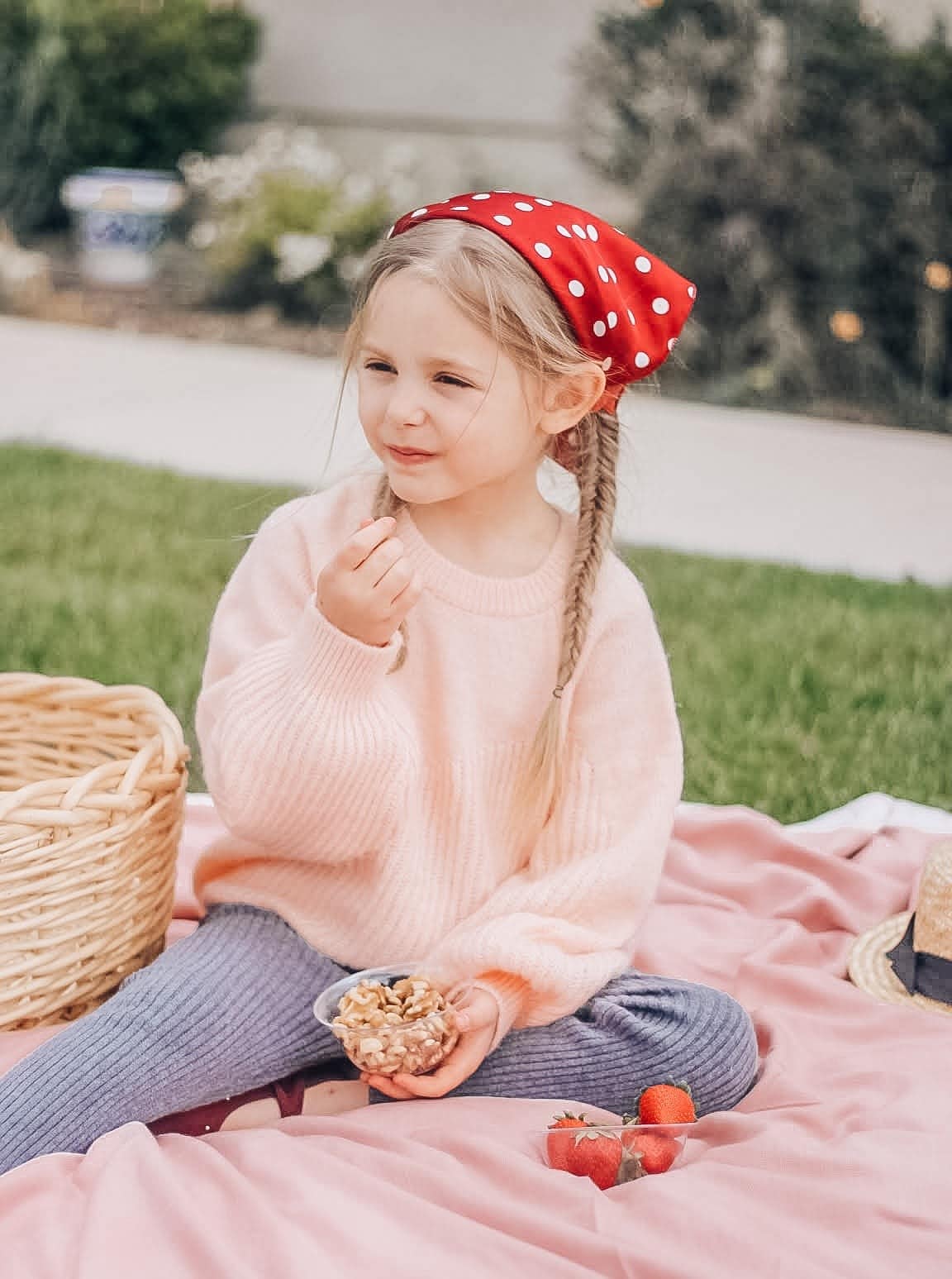 Girl eating walnuts