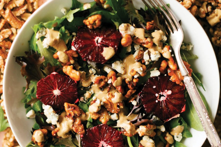 Spicy Walnut Blue Cheese and Blood Orange Salad