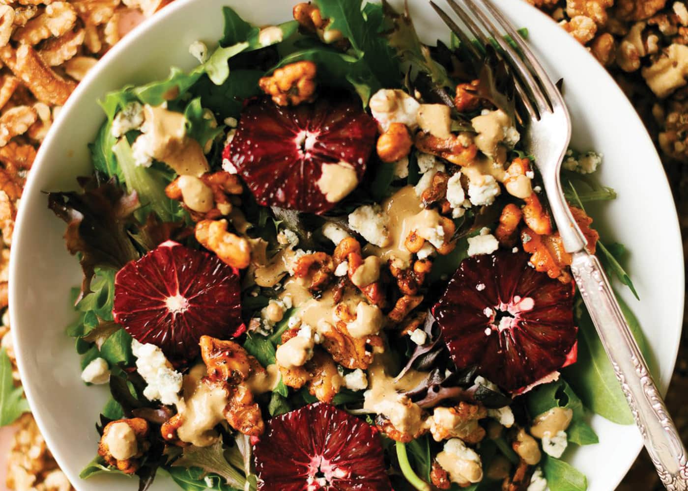 Spicy Walnut Blue Cheese and Blood Orange Salad - California Walnuts