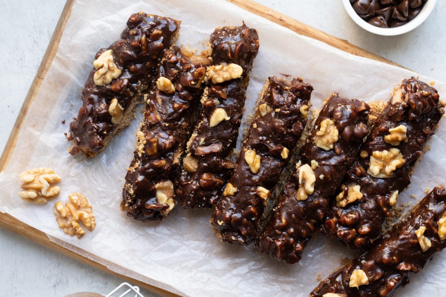 Walnut Caramel Chocolate Bars