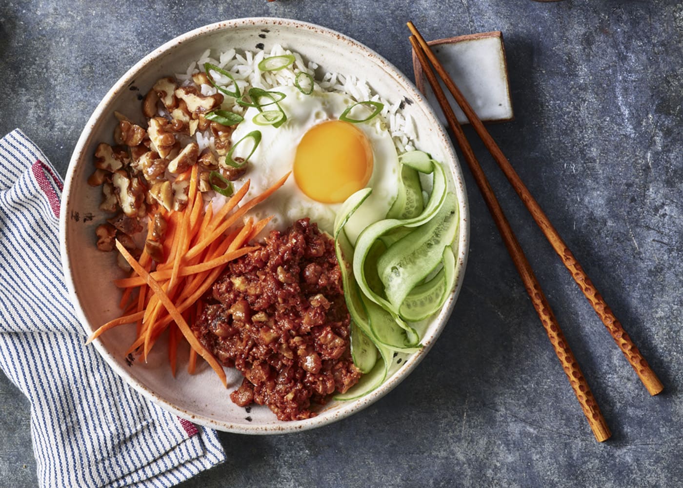 California Walnut Korean Bulgogi Bowl - California Walnuts