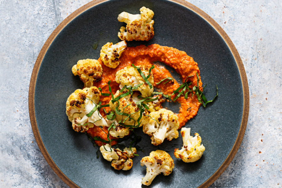 Roasted Cauliflower With Romesco