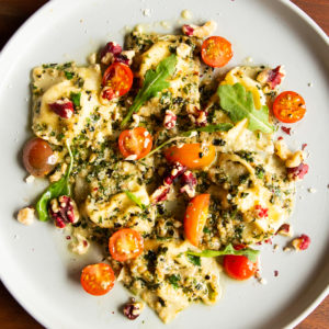 Walnut and Kale Ravioli with Walnut Pesto