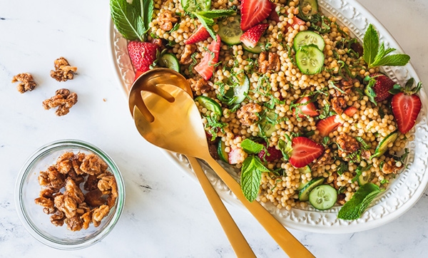 Strawberry Cous Cous Walnut Salad