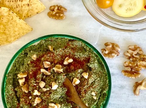 Walnut, Mankai and Edamame Dip