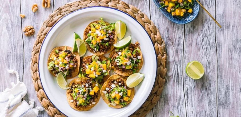 Walnut Meat Tostadas with Mango Salsa_1