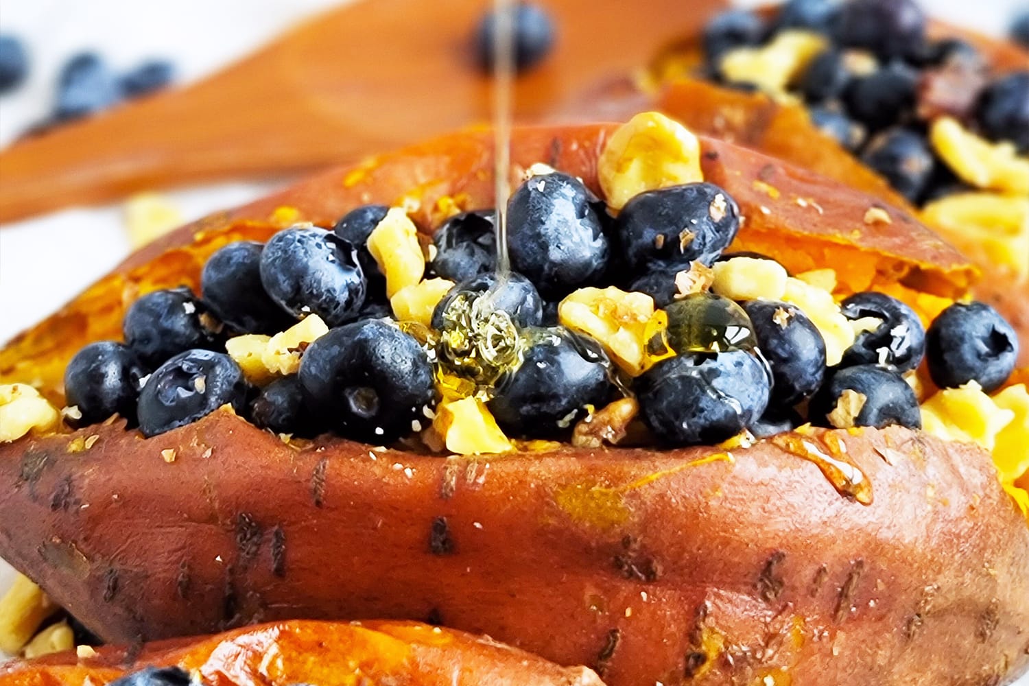 Blueberry and Walnut Stuffed Sweet Potatoes California Walnuts