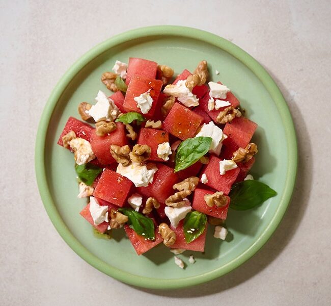 Watermelon Feta and Walnut Salad