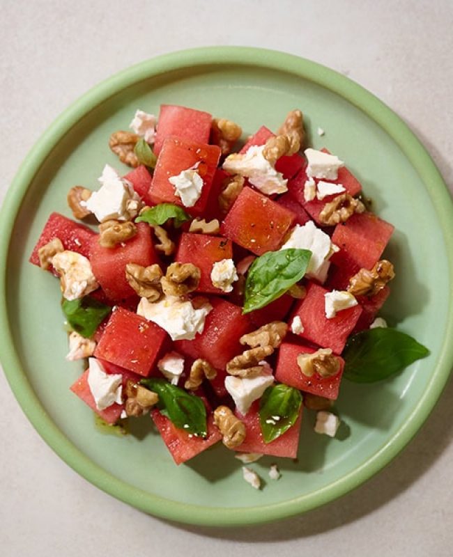 Watermelon Feta and Walnut Salad