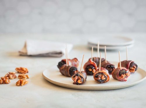 Bacon Wrapped Dates with Walnuts