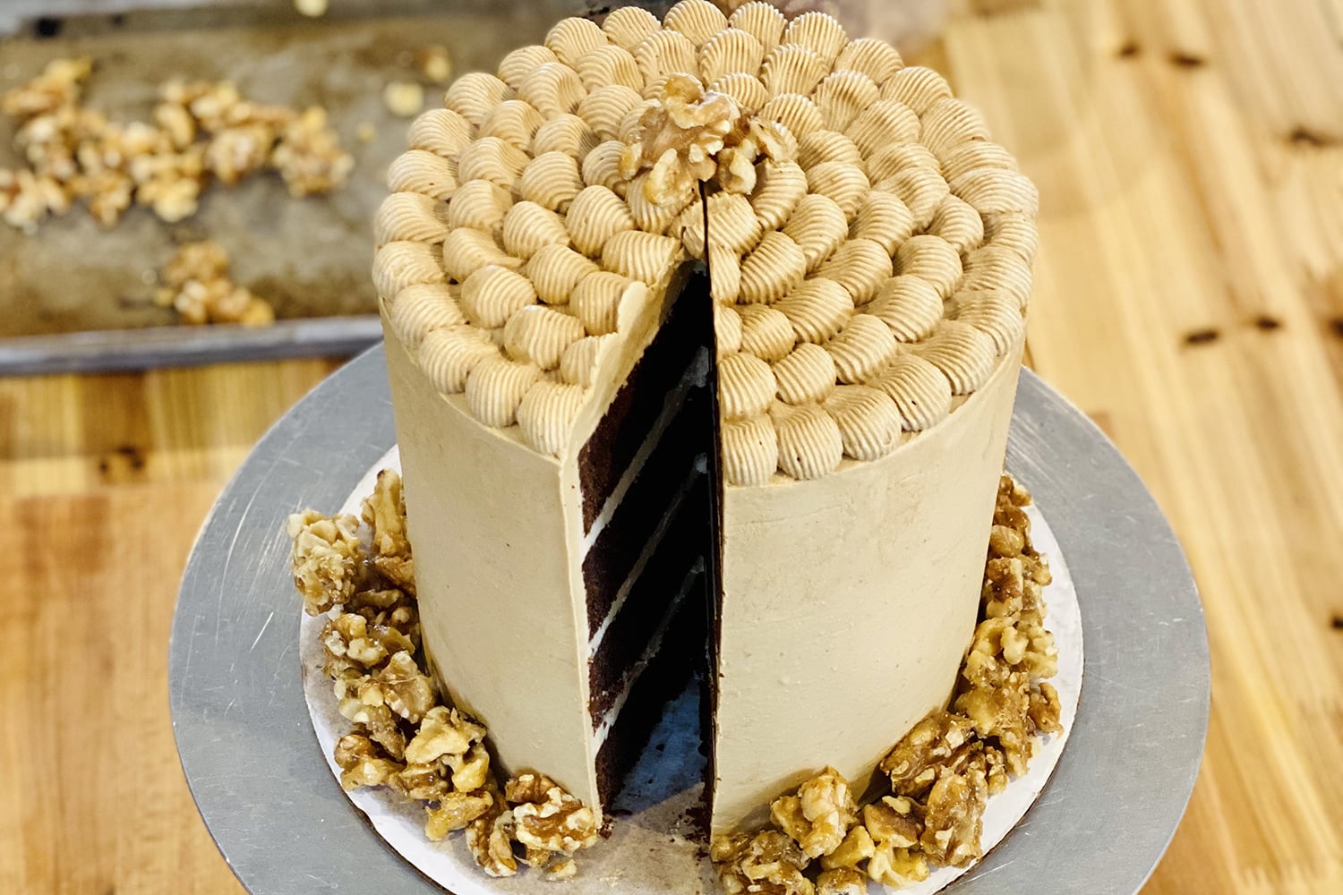 Chocolate store walnut cake