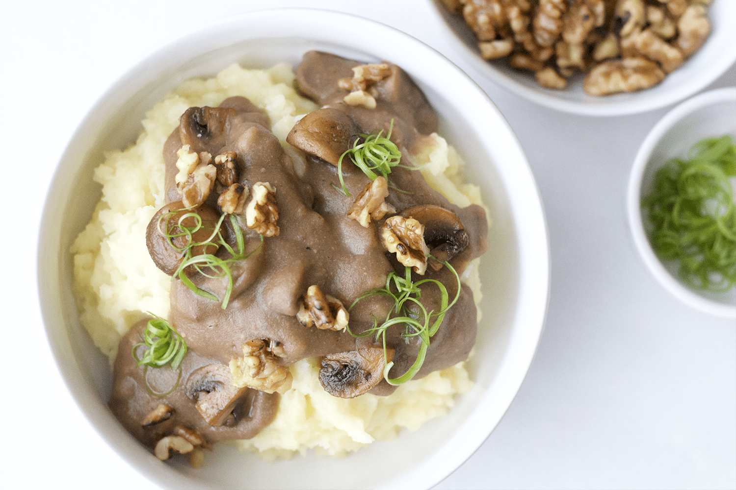 Vegan Creamy Mashed Potatoes with Vegan Mushroom Gravy