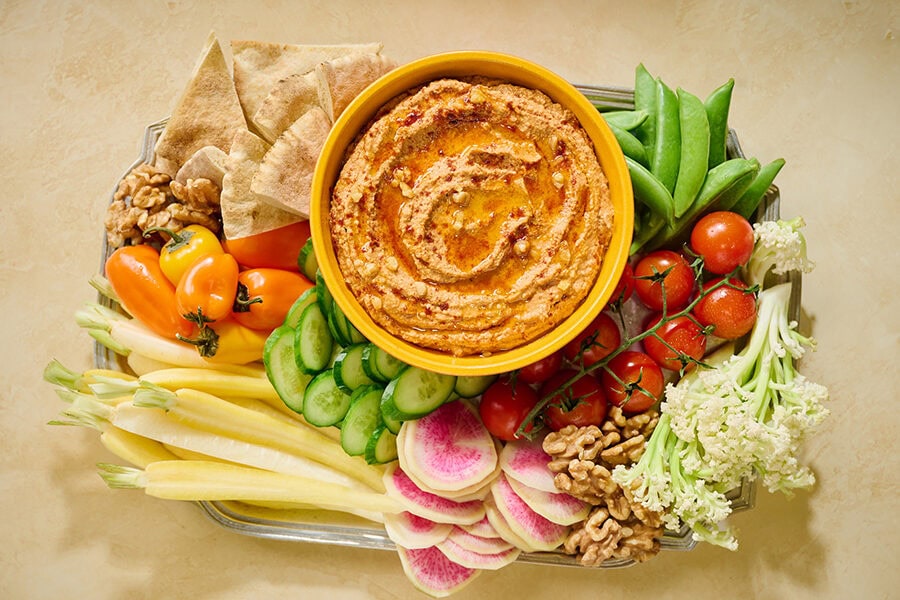Roasted Red Pepper and Walnut Hummus