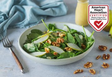 Pears with Walnut and Spinach with Citrusy Dressing