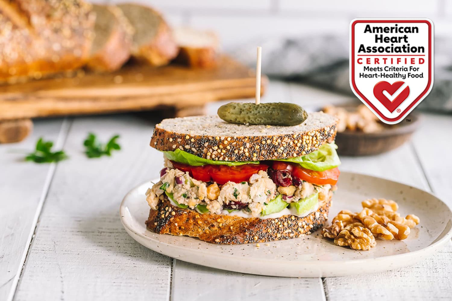 Chickpea Walnut Salad Sandwiches California Walnuts