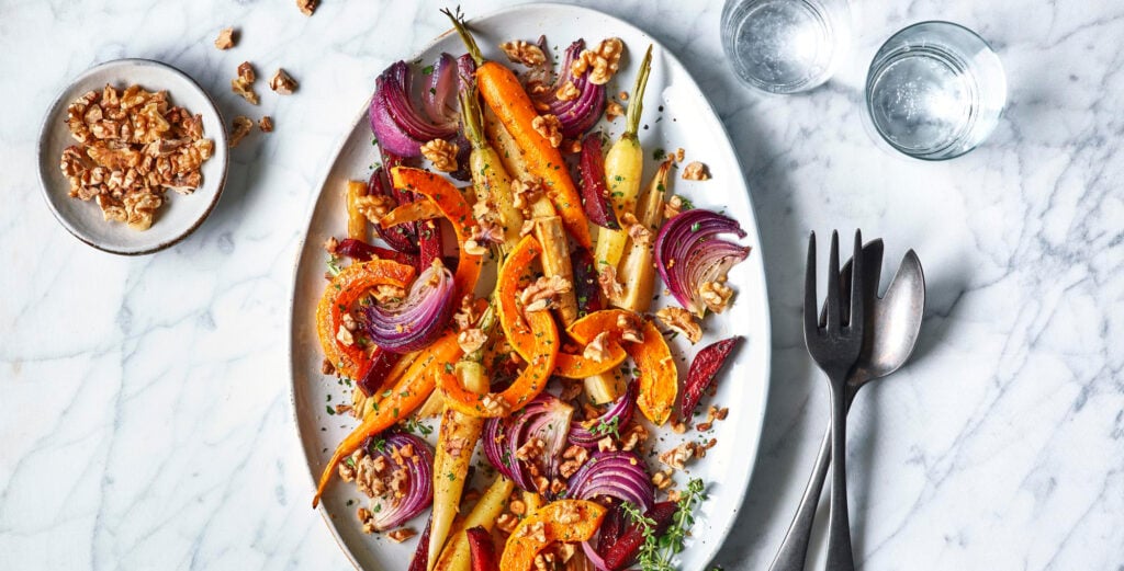 Roasted Vegetables with Walnuts and Herbs