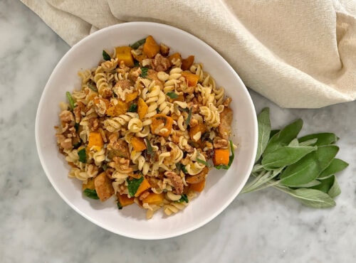 Winter Walnut Pasta with Butternut Squash, Sausage, and Sage