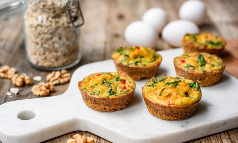 Walnut & Oat Crusted Veggie Egg Cups