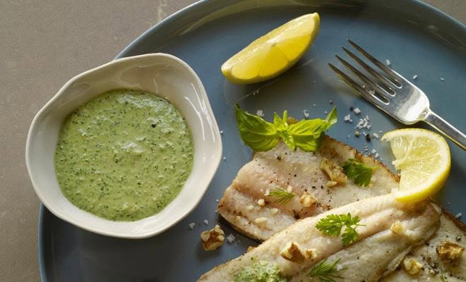 Toasted Walnut Green Sauce