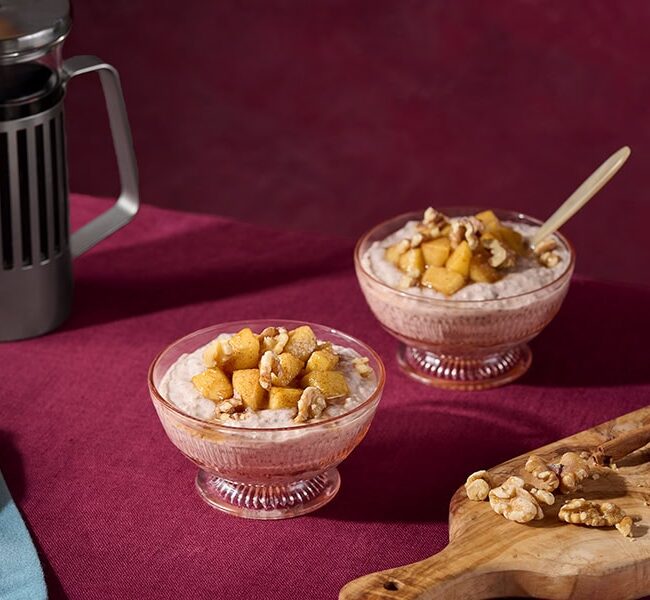 Walnut & Apple Chia Pudding with Collagen & Cardamom
