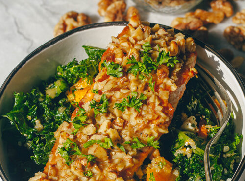 Walnut Crusted Salmon Grain Bowl