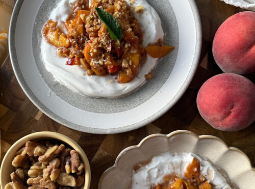 Peach Crisp Yogurt Bowl