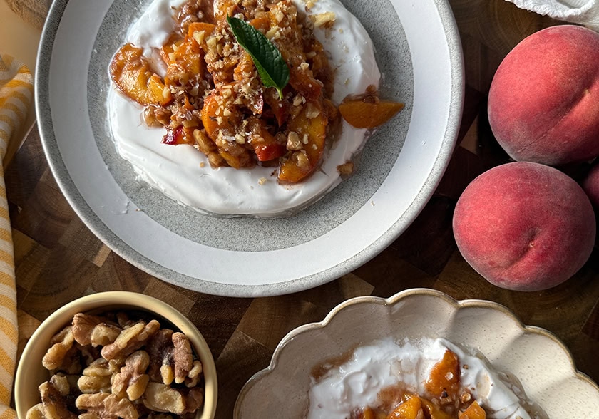 Peach Crisp Yogurt Bowl