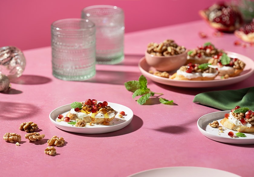 Whipped Feta & Walnut Crostini