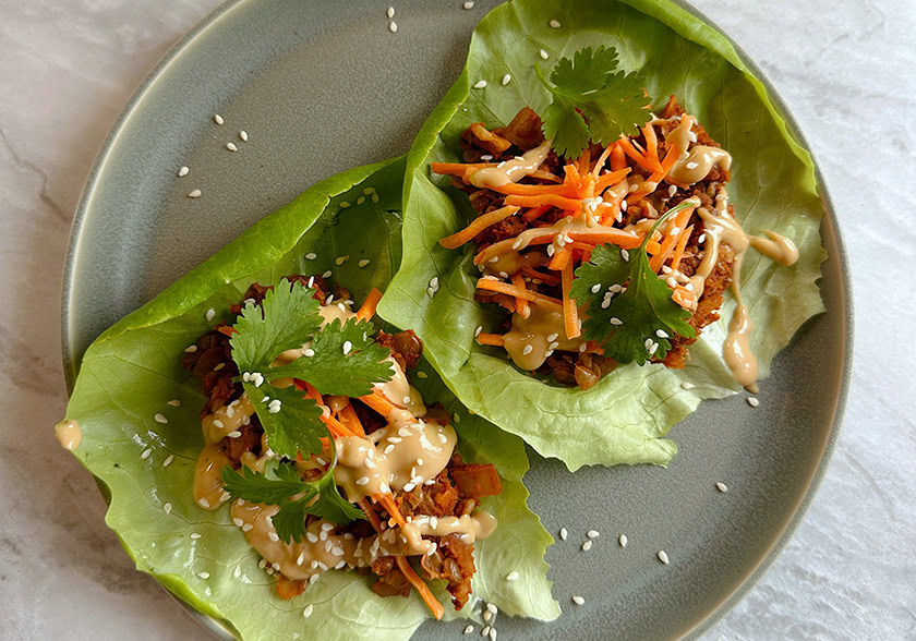 Walnut Lentil Lettuce Wraps