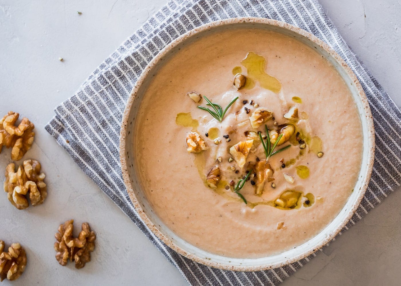White Bean, Cauliflower & Walnut Soup