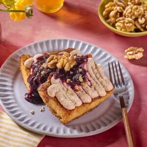 Honey Walnut Butter Toast with Date and Walnut Whipped Cream