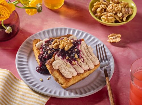 Honey Walnut Butter Toast with Date and Walnut Whipped Cream