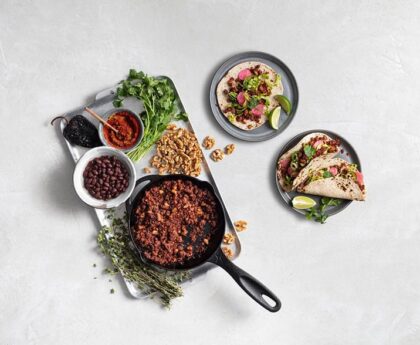 Stovetop Walnut Meat with Black Beans