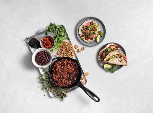 Stovetop Walnut Meat with Black Beans