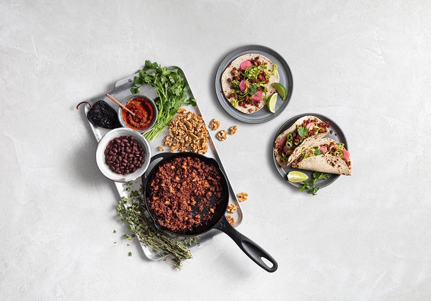 Stovetop Walnut Meat with Black Beans