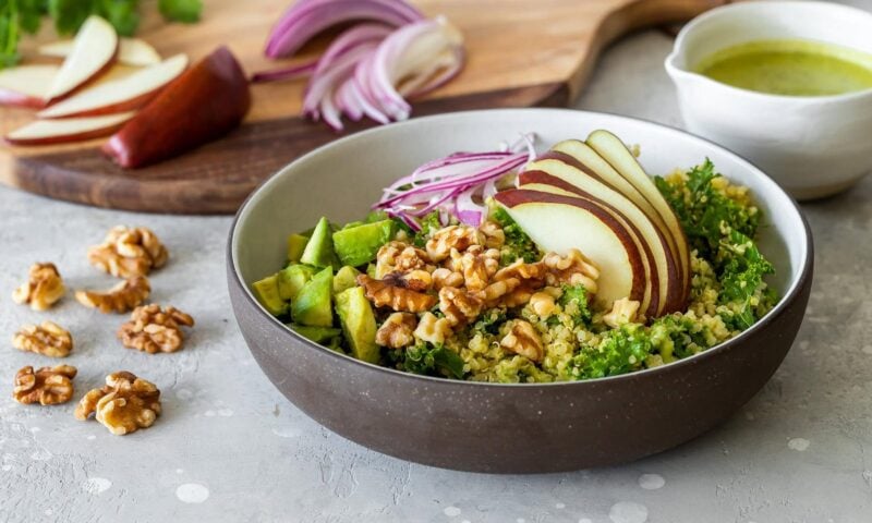 Walnut Pear and Avocado Bowl