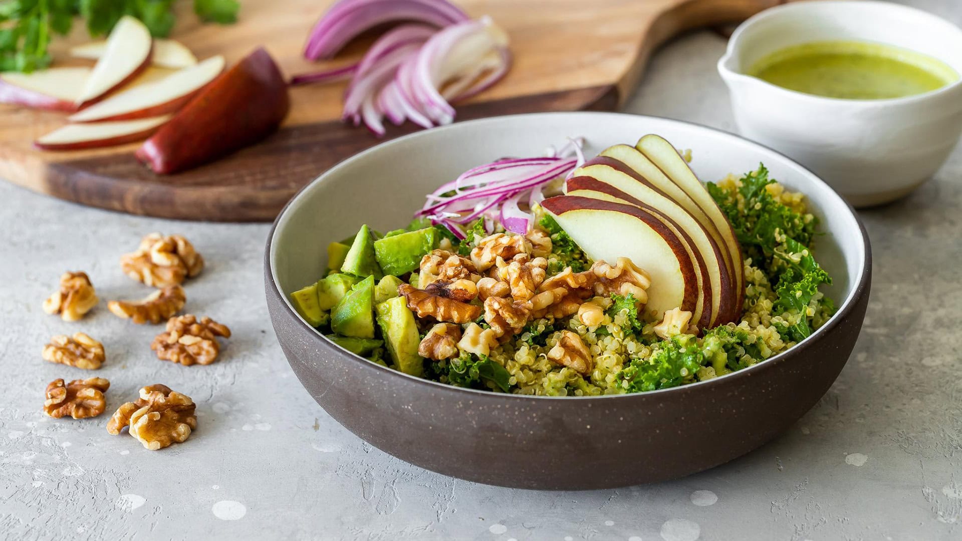 Walnut Pear and Avocado Bowl