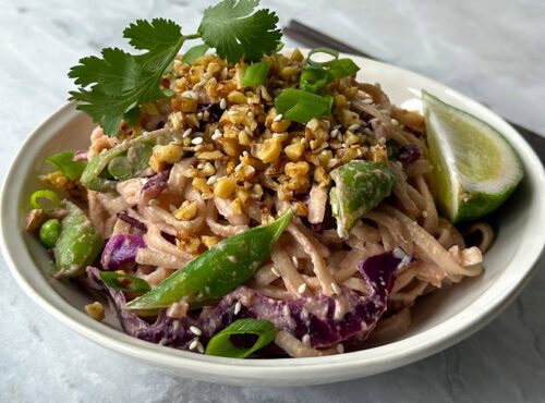 Creamy Walnut Satay Noodles 