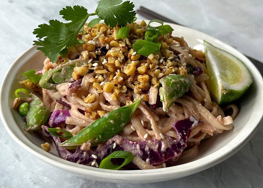 Creamy Walnut Satay Noodles 