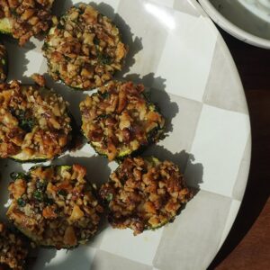 Crispy Walnut & Herb Crusted Zucchini Coins