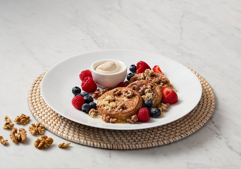 Walnut Cinnamon Cream French Toast, Vanilla-Walnut Cream and Walnut Streusel (Foodservice)