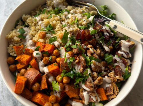 Walnut and Date Veggie Grain Bowl