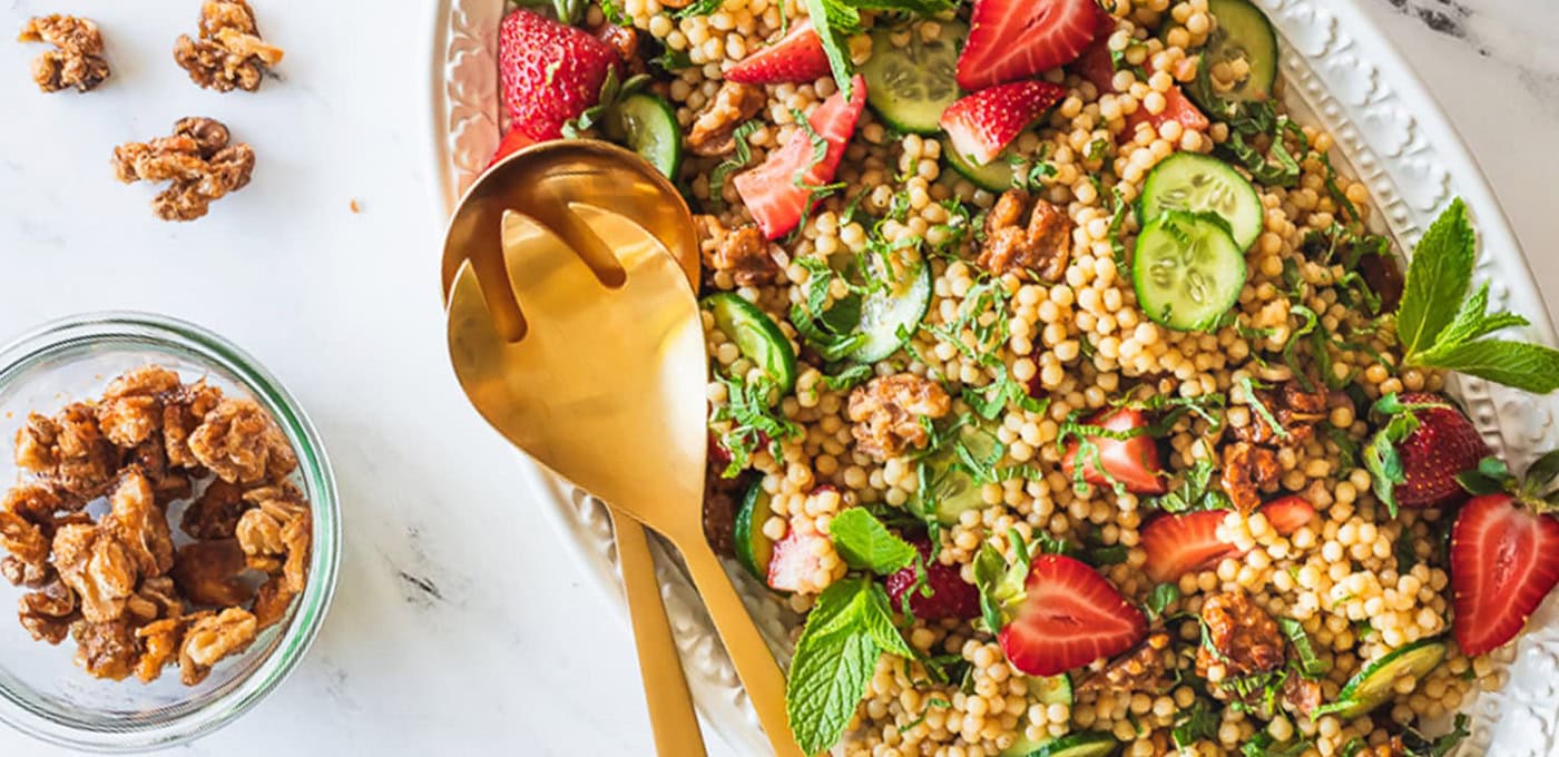 Strawberry, Cucumber & Pearl Couscous Salad