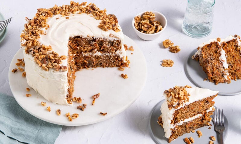 Classic Walnut Carrot Cake with Cream Cheese Frosting